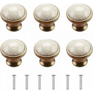 Bouton Meuble Boutons de Porte de Placard 6 Pi&egrave;ces Bouton de Meuble Porcelaine Bouton de Meuble Vintage Boutons Porte Bouton de Commode Boutons de