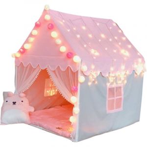 Tente de jeu pour enfants, maison de princesse pour filles, grande tente ch&acirc;teau de f&eacute;es pour l'int&eacute;rieur et l'ext&eacute;rieur, maison de jouets avec