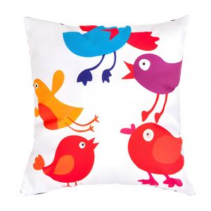 Coussins imprimés Oiseaux, Coussins Décoratifs Résistants à l'eau pour jardin, Coussins Dispersés 45x45 cm avec rembourrage en fibres creuses,