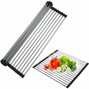 Jusch - Egouttoir Vaisselle Silicone Pliable, 43X30cm Egouttoir Vaisselle Pliable, Egouttoir Télescopique à Enrouler, Egouttoir Pliable Silicone,