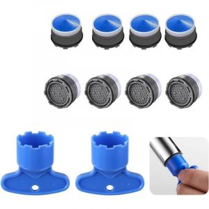 Lot de 10 Mousseur Robinet, A&eacute;rateur Robinet M18.5, Plastique Mousseur pour Robinet, Mousseur de Robinet avec 2 cl&eacute; d'A&eacute;rateur, Economiseur d'Eau