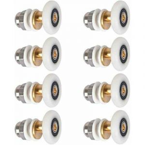 Roulettes pour portes de douche : Ensemble de 8 roulettes de rechange de 25 mm pour portes de douche coulissantes.