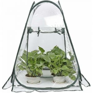 Mini Serre Pop up Grow House, Couverture de Serre intérieure extérieure en pvc, Petit abri de Fleurs de Jardin Portable - 70 x 70 x 80 cm - Ahlsen