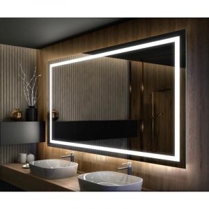 Artforma - Miroir led Lumineux 90x70 cm de Salle de Bain Mural AmbientLine avec éclairage Blanc Froid 7000K L15 Transparent