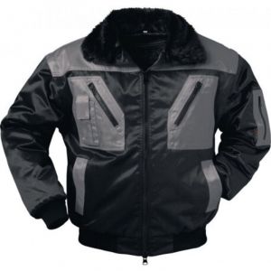 Veste de pilote askim taille m noire/grise 60 % coton / 40 % pes