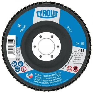 Tyrolit - Disque à lamelles basic d. 125 mm granulation 60 contre-coudé acier, inox za - corindon de zirconium