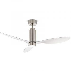 Perenz - Ventilateur de Plafond avec Lumière 7198 cr ct Chrome d. 132 cm, 3 Pales, 6 Vitesses, Moteur dc 35W, Silencieux