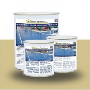 Matpro - Mortier &eacute;poxy color&eacute; autolissant pour sols - 10 Kg Jaune sable