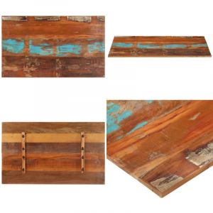 Dessus de table rectangulaire 60x100 cm 15-16 mm Bois récupéré - Dessus De Table - Plateau De Table - Bois Recyclé - Meuble Vintage - Décoration