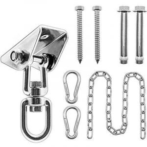 Crochet Plafond Suspension Crochet Balancoire Portique Acier Inoxydable Kit, Lourds Support Fixation Sac De Frappe avec 450kg Capacité 360° Rotation,