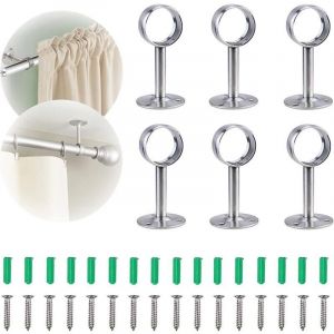 6 pi&egrave;ces Support Barre rideau plafond Plafond de support de tringle &agrave; rideau Support de tringle pour support de tringle &agrave; rideau au plafond ou au