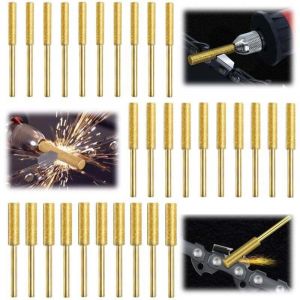 Aff&ucirc;teur de cha&icirc;ne de tron&ccedil;onneuse Ulisem, 30 pi&egrave;ces, aff&ucirc;teur diamant, aff&ucirc;teur de cha&icirc;ne de tron&ccedil;onneuse, lime de cha&icirc;ne de tron&ccedil;onneuse, 3 tailles