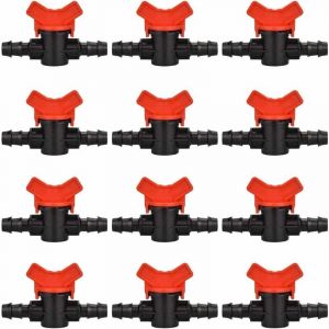 Memkey - 12 pcs Robinet de Jardin pour Tuyau, Tuyau Vanne d'irrigation 16 16mm Robinet d'arr&ecirc;t raccord en Plastique pour Le contr&ocirc;le ext&eacute;rieur de la