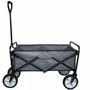 Chariot de Jardin à 4 Roues Gris Pliable Brouette Utilité Chariot de Transport Jardin - 98 x 53 x 116 cm - Capacité 70 kg - Imperméable [Paire de