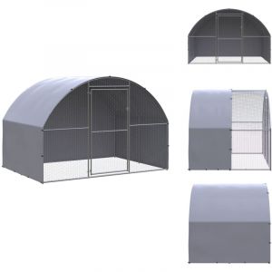 Poulailler d'ext&eacute;rieur 3x2x2 m Acier galvanis&eacute; - Poulailler Ext&eacute;rieur - Abri Pour Oiseaux - Coop Pour Poules - Poulailler En M&eacute;tal - Poulailler