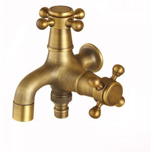 Robinet Antique Style europ&eacute;en &agrave; double usage vadrouille robinet de piscine salle de bain mural ext&eacute;rieur jardin robinet en laiton Vintage