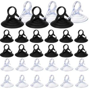 Alovez - 60 Pièces Ventouse pare Soleil, 45mm Ventouse Sans Crochets Ventouse, pvc Ventouses Mini Ventouse Transparente et Noire Ventouse, Ventouse
