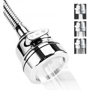 1 Pcs Mousseur robinet cuisine economie 3 modes d'ecoulement de l'eau en acier inox flexible brise jet robinet cuisine a&eacute;rateur