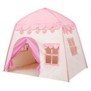 Tente de jeu ch&acirc;teau de princesse grande maison de jeu pour enfants pour int&eacute;rieur et ext&eacute;rieur avec boules de coton lumi&egrave;res couronne baguette