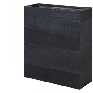 Beliani - Bac &agrave; Fleurs Rectangulaire 80 x 30 x 92 cm en Fibre d'Argile Noir Thimena