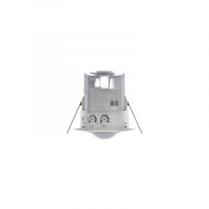 Détecteur de mouvement blanc 360° - fixation encastrée plafond - détection diamètre 8 m à 2,5 m de haut - IP44 - 10A
