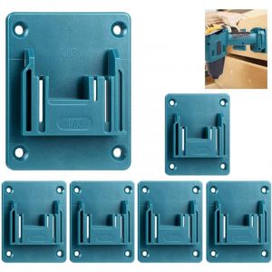 Lot de 6 Mural Support Machine, Porte-Outils pour Makita 18 V Outil électrique, Atelier Outils de Stockage (bleu)