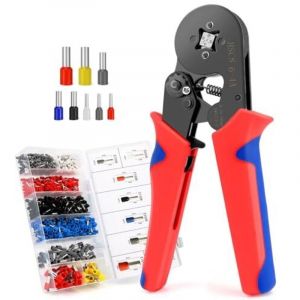 Largeight - Pince à Sertir, Pince a Sertir Cosse Electrique, 1300 Cosses electriques a Sertir 0.25-10mm²- Pince Sertir Cosse pour Installations