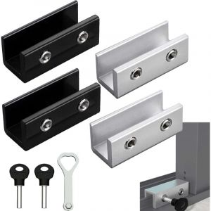 4 Pi&egrave;ces Serrures de Fen&ecirc;tre Coulissante 中, Verrou Porte Coulissante Fermeture Baie Coulissante, Verrou Baie Coulissante Bloque Porte Coulissante