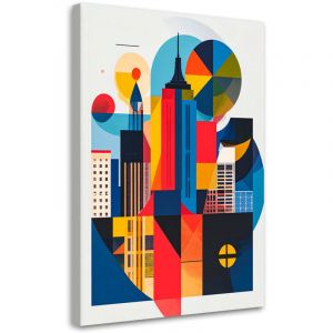 Tableau d&eacute;co New York abstraction dans le style Bauhaus 60x90