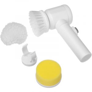 Brosse de Nettoyage Électrique Épurateur avec 3 Remplaçable Têtes de Brosse Rotatives 360°, Rechargeable Spin Scrubber pour Cuisine, Salle de Bain,
