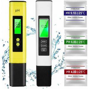 Ph-m&egrave;tre,PH M&egrave;tre,TDS&EC M&egrave;tre Temp&eacute;rature, 4 en 1 PH Testeur de qualit&eacute; de l'eau avec &Eacute;cran LCD Auto-Calibration Test pour Piscine, Aquarium, la