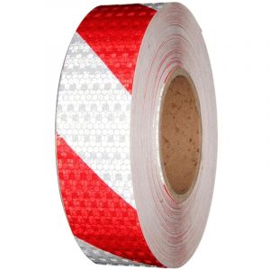 Shining House - Bande Reflechissante Autocollante 10m x 5cm Rubalise Rouge et Blanc Stickers Reflechissant Ruban de Sécurité pour Véhicules Remorques