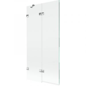 Mexen - Lunar paroi de baignoire 2 volets gauche 90 x 150 cm, transparent, chrom&eacute; - 897-090-100-01-00-L