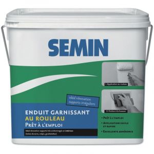 Semin - Enduit garnissant au rouleau pour la r&eacute;novation des supports tr&egrave;s endommag&eacute;s int&eacute;rieur - seau de 10 kg