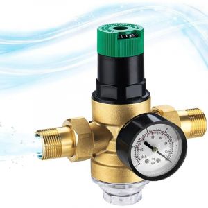 Jalleria - 3/4 Pouce Reducteur de Pression Eau, Reducteur de Pression Avec Manometre Pression Eau Et Filtre à Mailles, RéDucteur de Pression D'Eau En