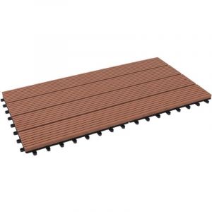 Caillebotis Embotables - Dalles en Composite Plastique Imitation Bois Qualit&eacute; Sup&eacute;rieure Id&eacute;ales sol Ext&eacute;rieur, Terrasse, Balcon Marron clair, 1