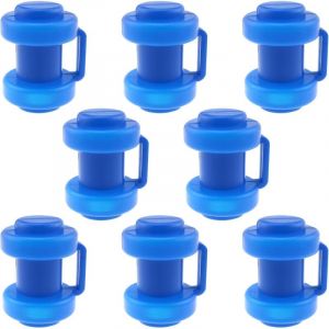 Lot de 8 cache-poteaux de trampoline, embouts de poteaux de filet, embouts de tubes de trampoline bleus, embouts en plastique PP 70 mm/2,75 pouces,
