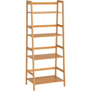 Etag&egrave;re &eacute;chelle en bambou 4 niveaux biblioth&egrave;que style naturel 48L x 31,5l x 120H cm