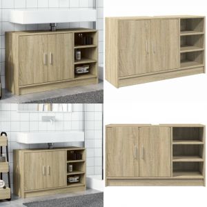 Vidaxl - Armoire d'&eacute;vier ch&ecirc;ne sonoma 90x29x55 cm bois d'ing&eacute;nierie - Meuble De Salle De Bain - Armoire De Lavabo - Rangement Salle De Bain - &Eacute;vier