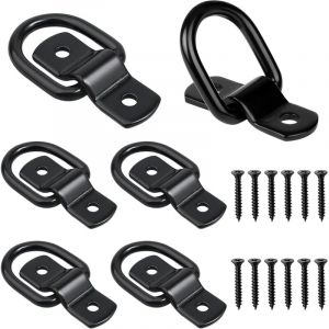 Lot de 6 Anneau Arrimage Crochet Arrimage Anneaux en d Inoxydable Noir Anneau d'Arrimage Montage Anneau pour Remorques Voitures Camions pour