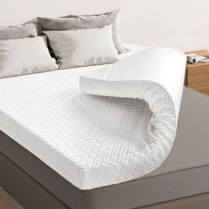 Surmatelas, Épaisseur 7.5cm Surmatelas Memoire de Forme Gel, sur Matelas 2 Personnes 180 x 200, avec Housse Amovible et Lavable avec 4 Coins