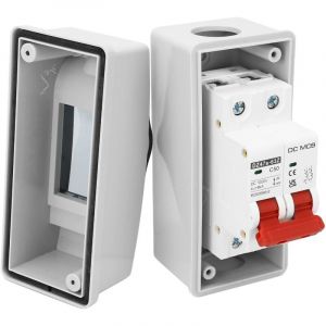 Disjoncteur Solaire PV IP65 &Eacute;tanche DC Disjoncteur Miniature 2P 1000V 50A 6KA Solaire DC Circuit Disjoncteur DIN Rail DC Disconnect Switch pour Solar