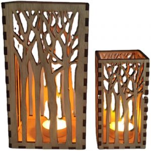 Lanterne en bois ajour&eacute;e &agrave; motif d'arbre, porte-bougie d&eacute;coratif, romantique, pour maison, entr&eacute;e, Table, Patio, balcon, jardin, ferme