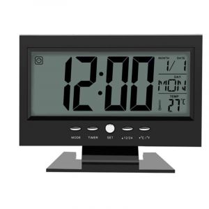 Ulisem Horloge &eacute;lectrique, R&eacute;veil LCD Digital Sound avec Calendrier Et Affichage de La Temp&eacute;rature(Noir)
