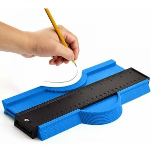 Jauge de Contour 25cm, Duplication de Forme et Profil Irr&eacute;gulier pour Gabarit de D&eacute;coupe, Outil de Tra&ccedil;age Professionnel en ABS pour Menuiserie Bleu