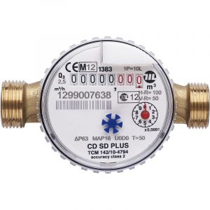 Sferaco &ndash; Compteur divisionnaire pour eau froide &ndash; Calibre 15 mm &ndash; Pr&eacute;-&eacute;quip&eacute; impulsions &ndash; Filetage plomberie pour installation facile