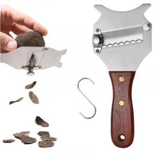 Largeight - Rasoir &agrave; Truffes avec Manche en Bois, Trancheuse &agrave; Truffe R&eacute;glable, Rasoir &agrave; Truffes en Acier Inoxydable, Coupe-Truffes, avec Lame