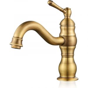 Parkside - Robinet Lavabo Rétro,Pivotant à 360°Robinet Salle de Bain,Mitigeur Lavabo en Laiton,Mitigeur Salle de Bain avec Valve en Céramique