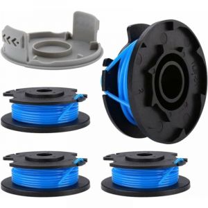 4 Pack Bobine Fil Coupe Bordure remplacements pour Ryobi + AC14RL3A 18v 24v 40v Coupe Bordures, Bobine &Oslash; 1,65mm, Longueur 3,3m (4 Bobine Fil Coupe
