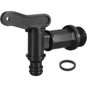 Robinet pour citerne d'eau de pluie, adaptateur de r&eacute;servoir IBC, adaptateur de robinet de citerne, raccords de tuyau avec fermeture en plastique,